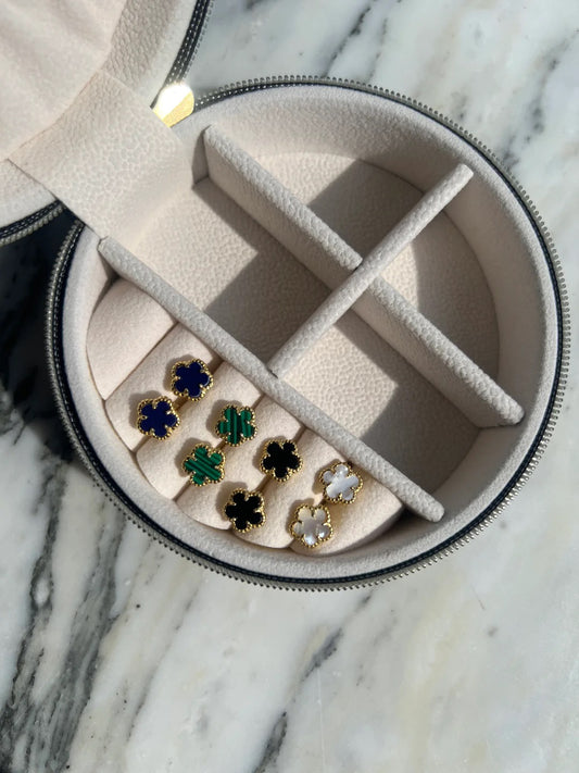 CLOVER PAVE STUD EARRINGS