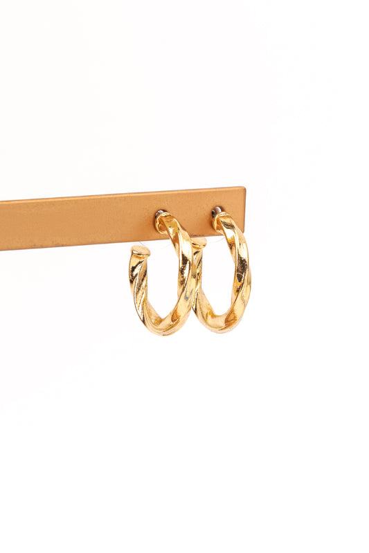 Twisted Gold Hoops