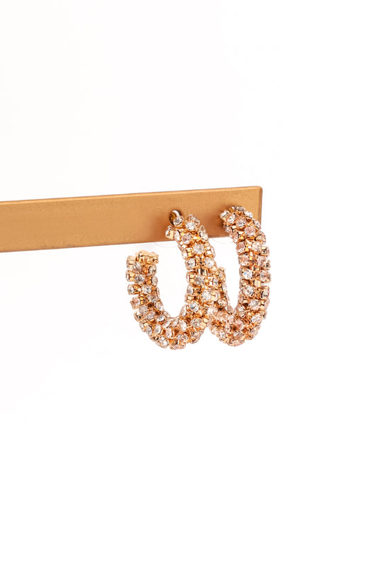 Rhinestone Hoop Earrings