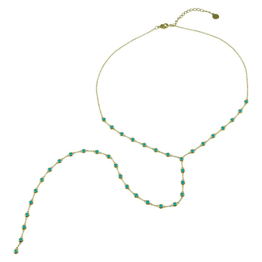 Turquoise Bezel Lariat