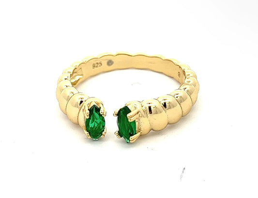 Open Emerald Stone Ring