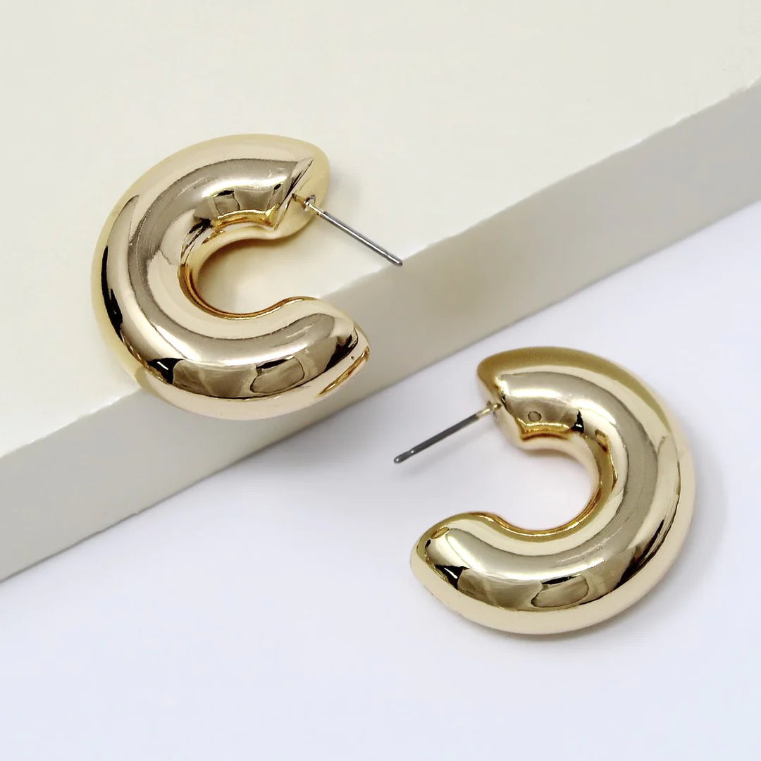 Puffed Hoop Earrings