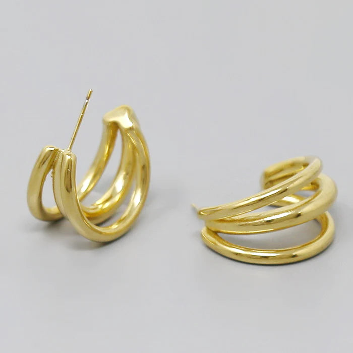 TRIPLE GOLD HOOPS