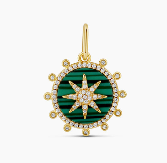 GREEN COMPASS CHARM