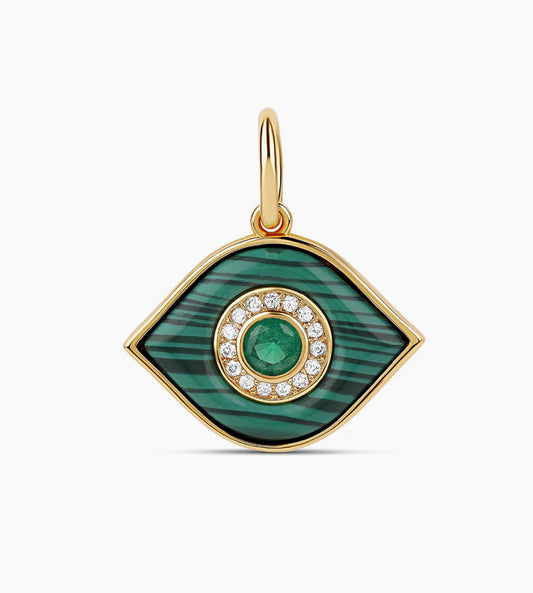 GREEN STONE EVIL EYE CHARM