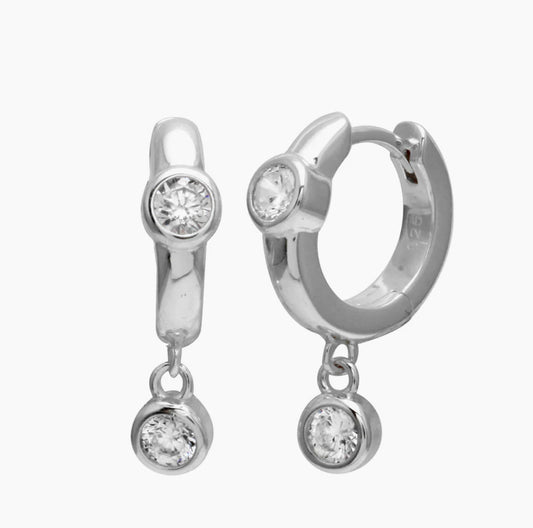 SILVER BEZEL DROP MINI HUGGIE