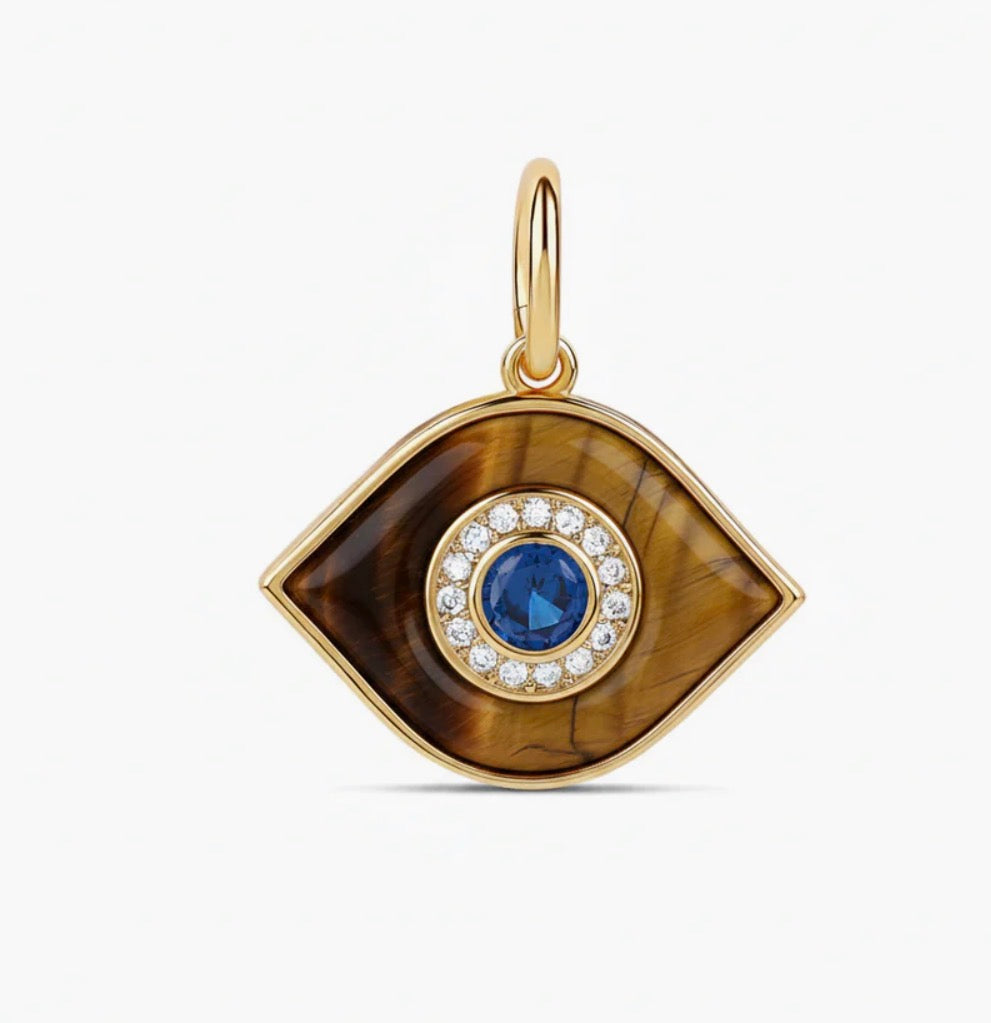 BROWN STONE EVIL EYE CHARM