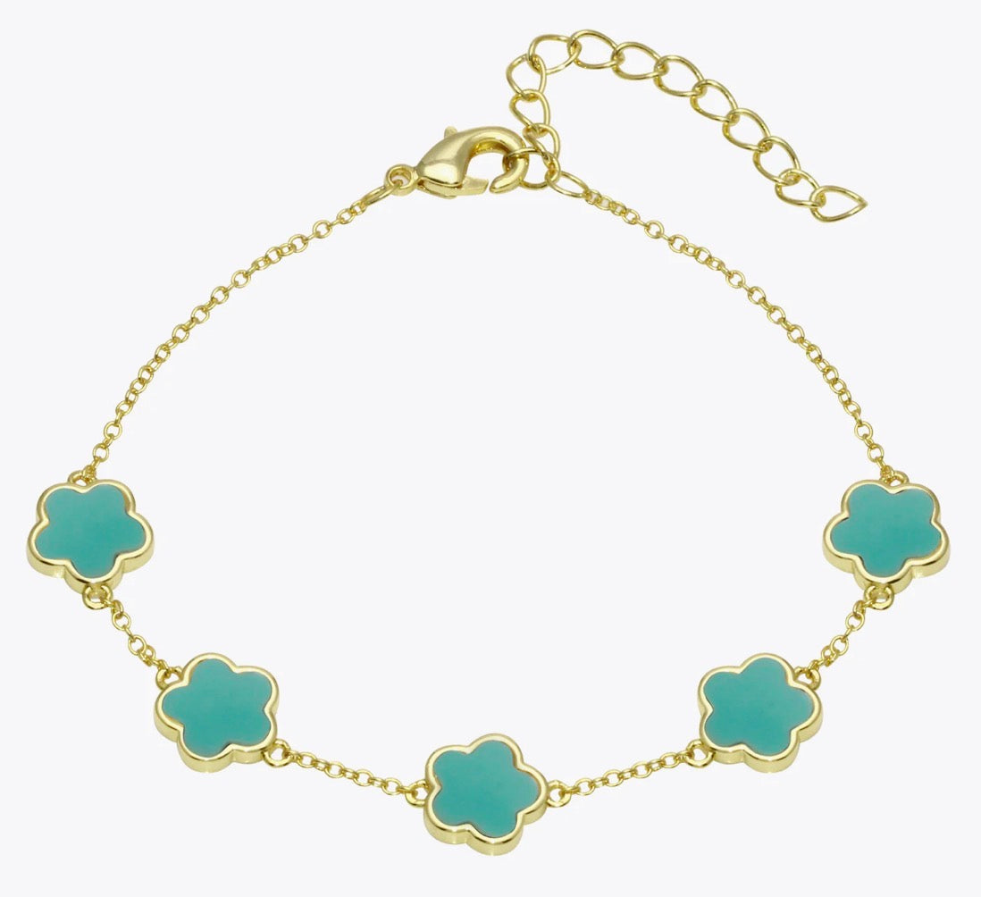 TURQUOISE FLOWER STONE BRACELET