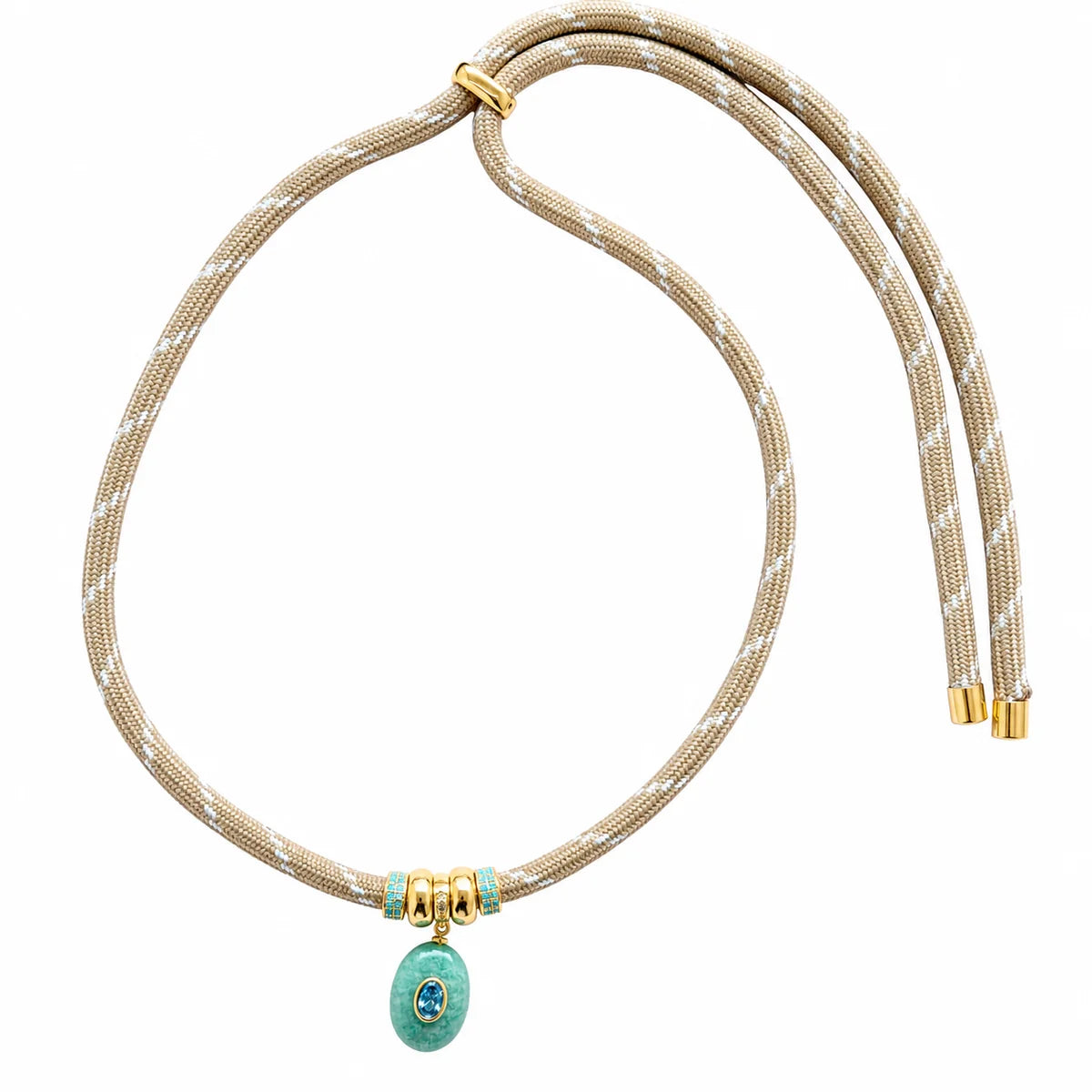 Nude Boho Stone Cord Necklace