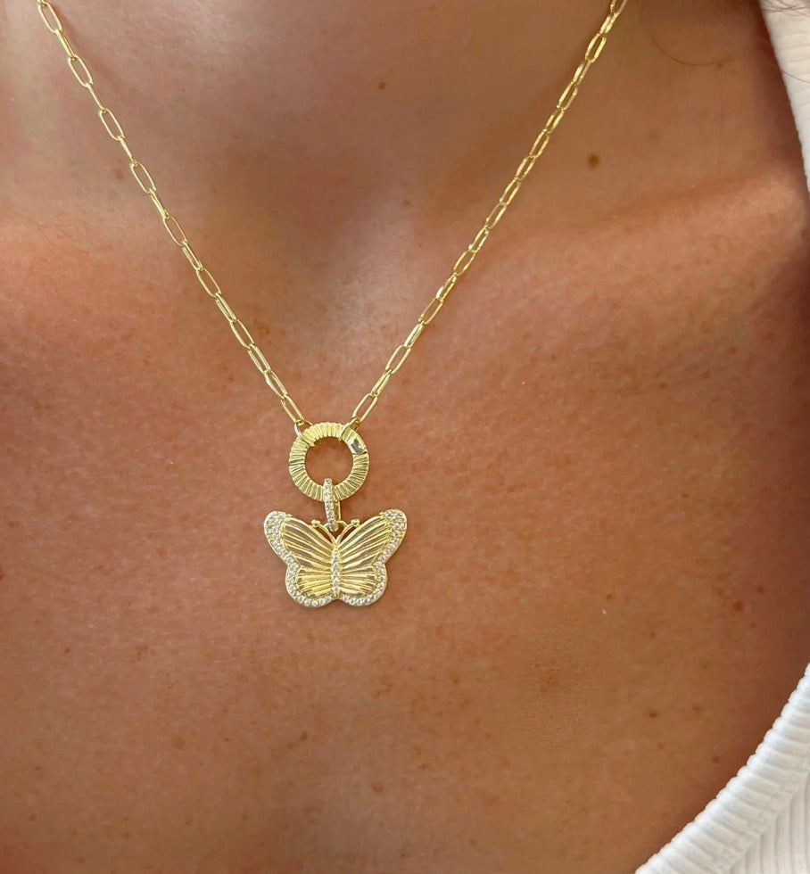 FLUTED BUTTERFLY CHARM