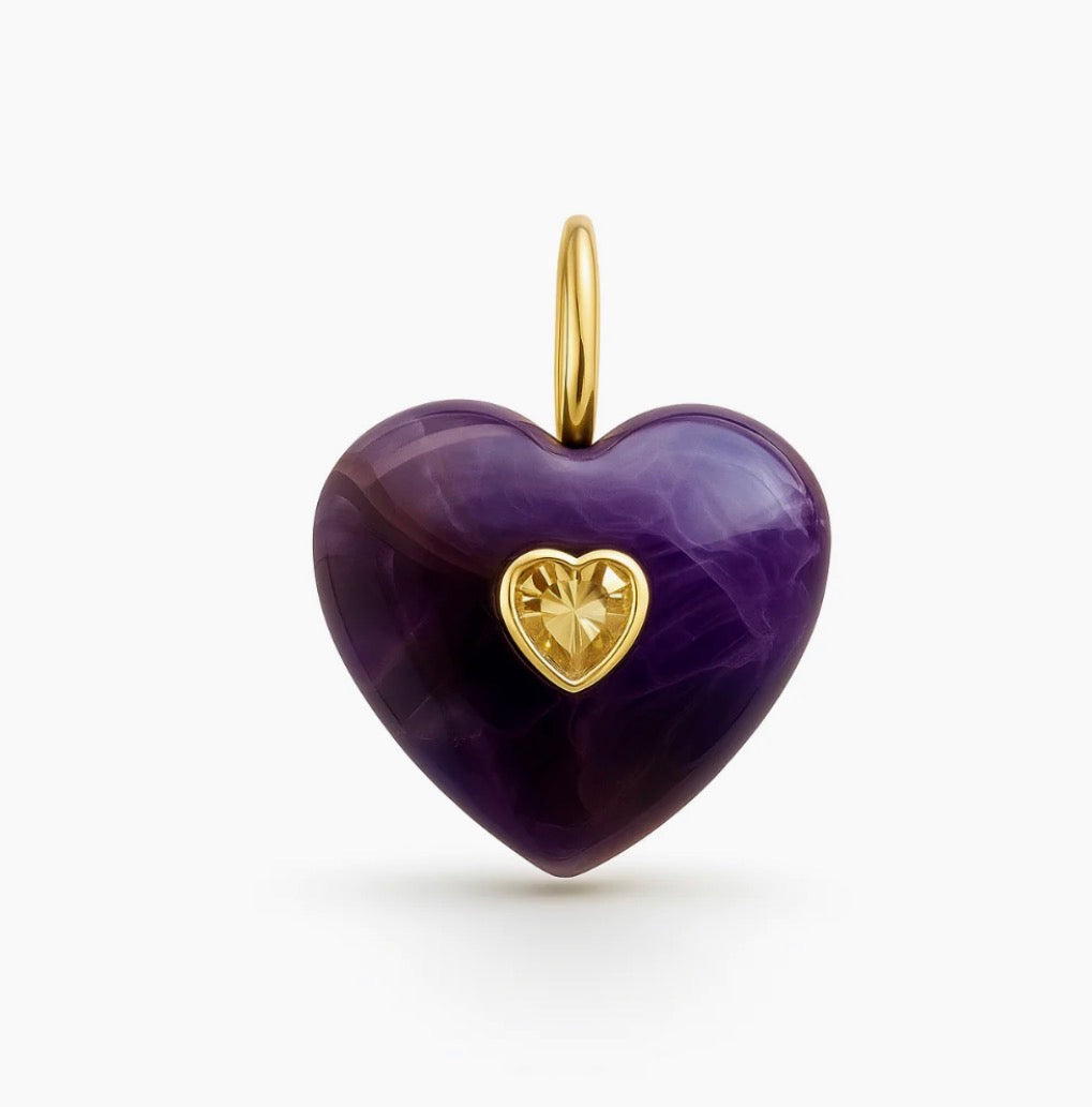 PURPLE HEART GEM CHARM
