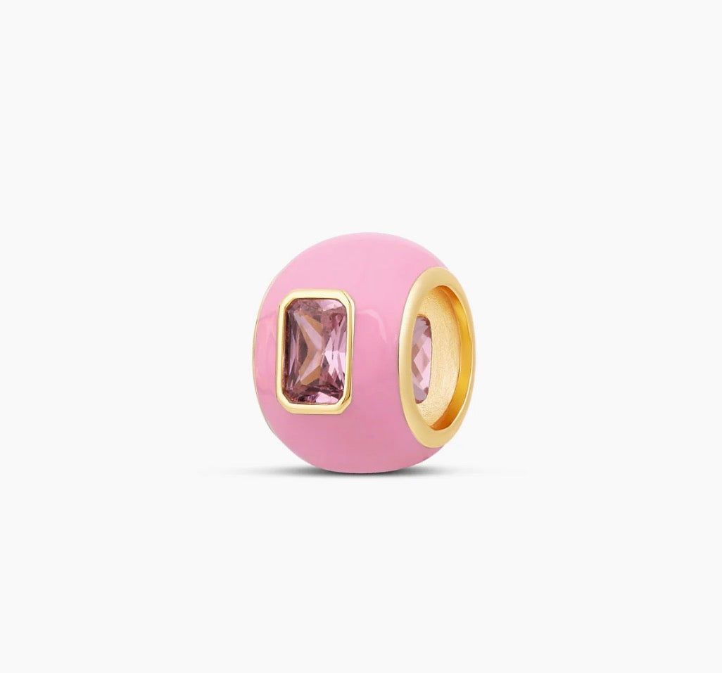 PINK ENAMEL SPACER CHARM