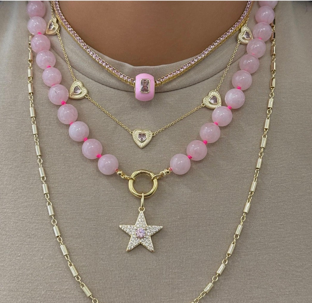 PINK ENAMEL SPACER CHARM