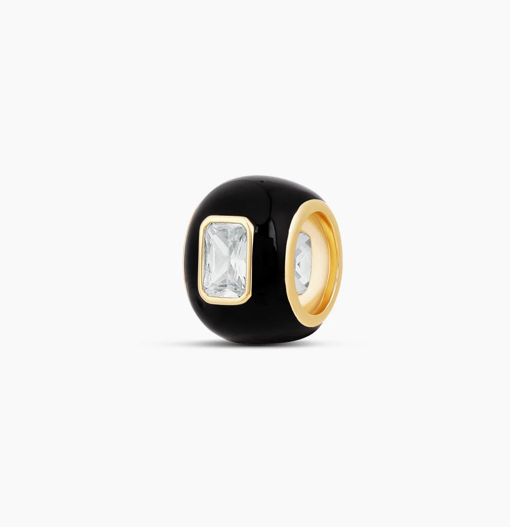 BLACK ENAMEL SPACER CHARM