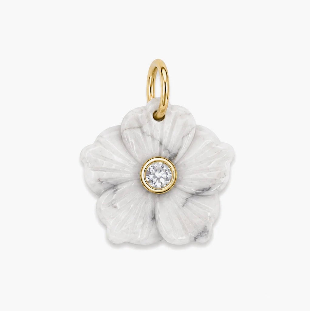 WHITE BLOOMSTONE CHARM