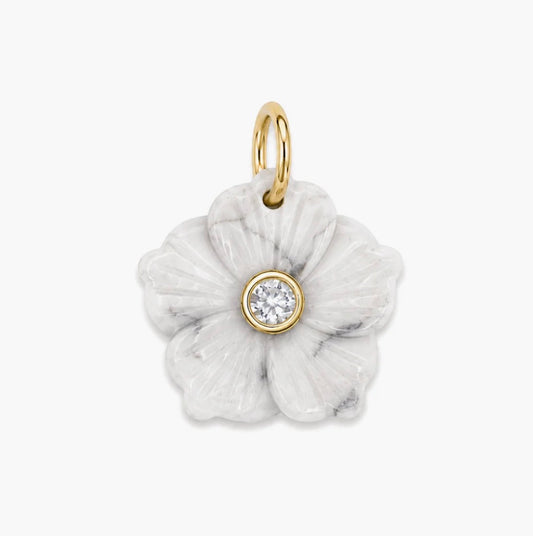 WHITE BLOOMSTONE CHARM
