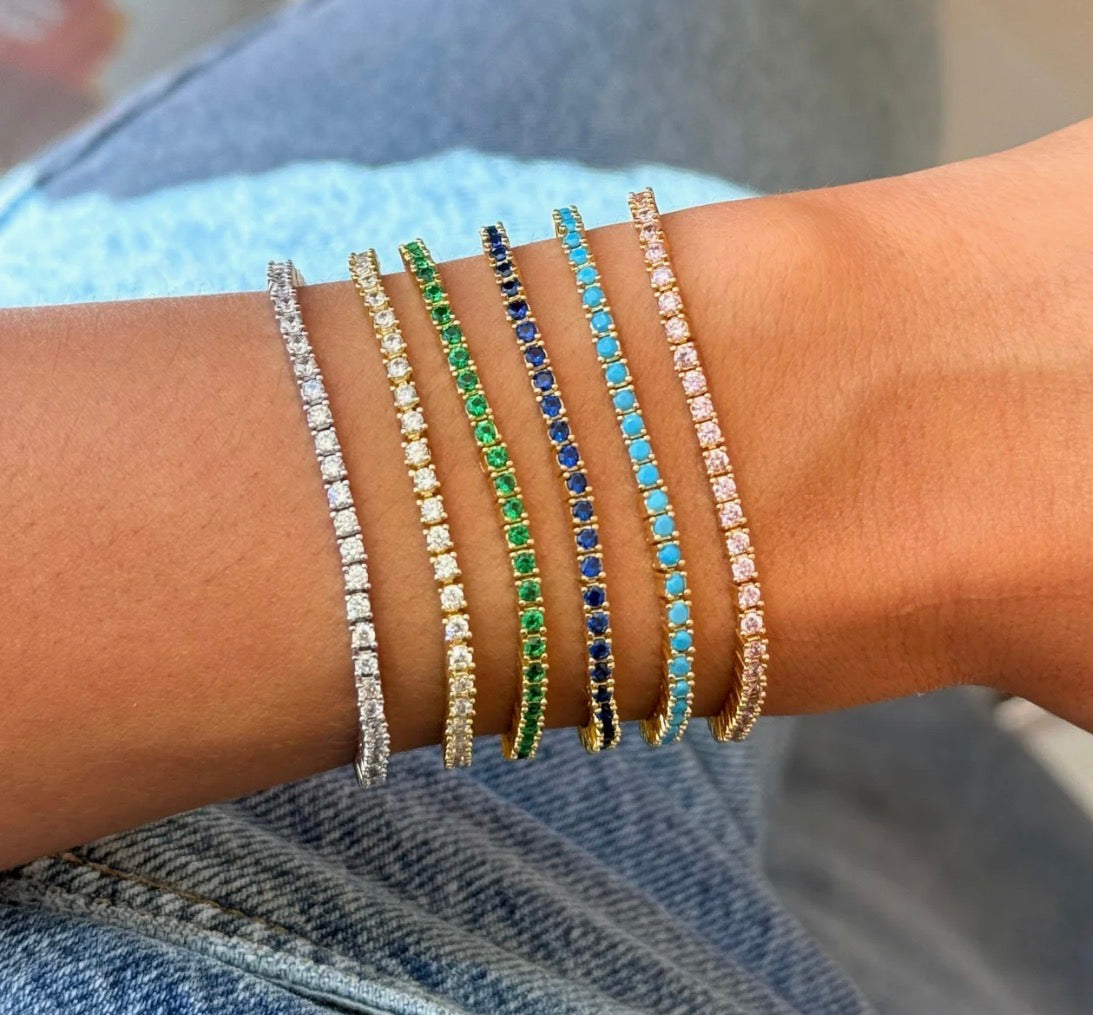 BLUE THIN TENNIS BRACELET