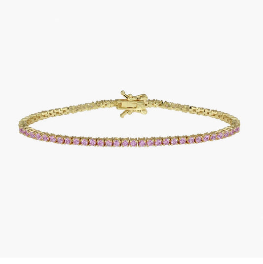 PINK THIN TENNIS BRACELET