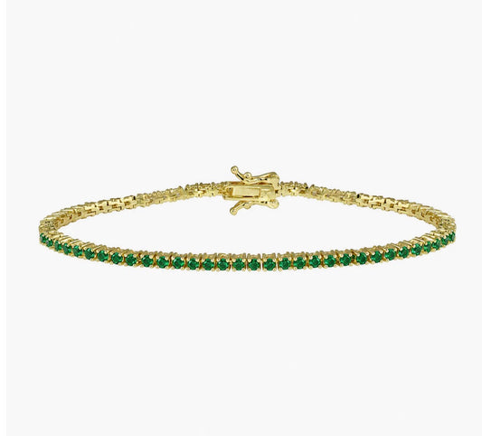 GREEN THIN TENNIS BRACELET