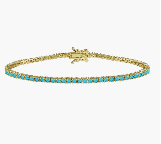 TURQUOISE THIN TENNIS BRACELET