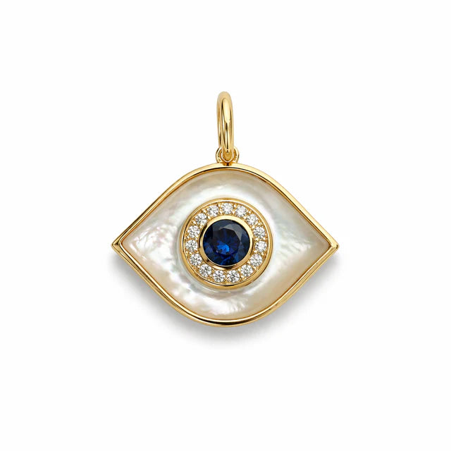 WHITE JUMBO STONE EVIL EYE CHARM