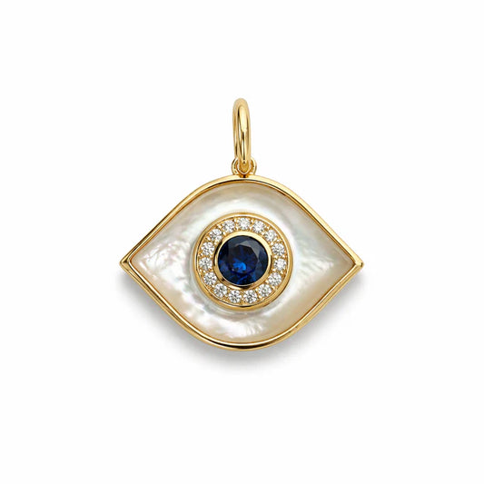 WHITE JUMBO STONE EVIL EYE CHARM