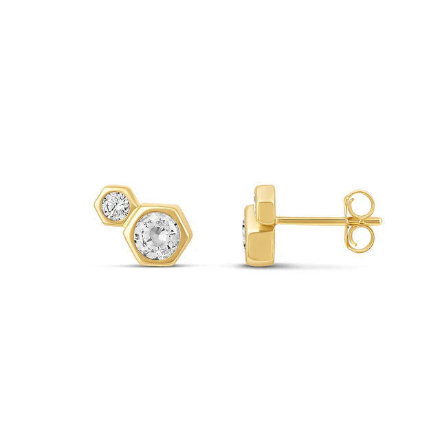 HEX GLOW STUD EARRINGS