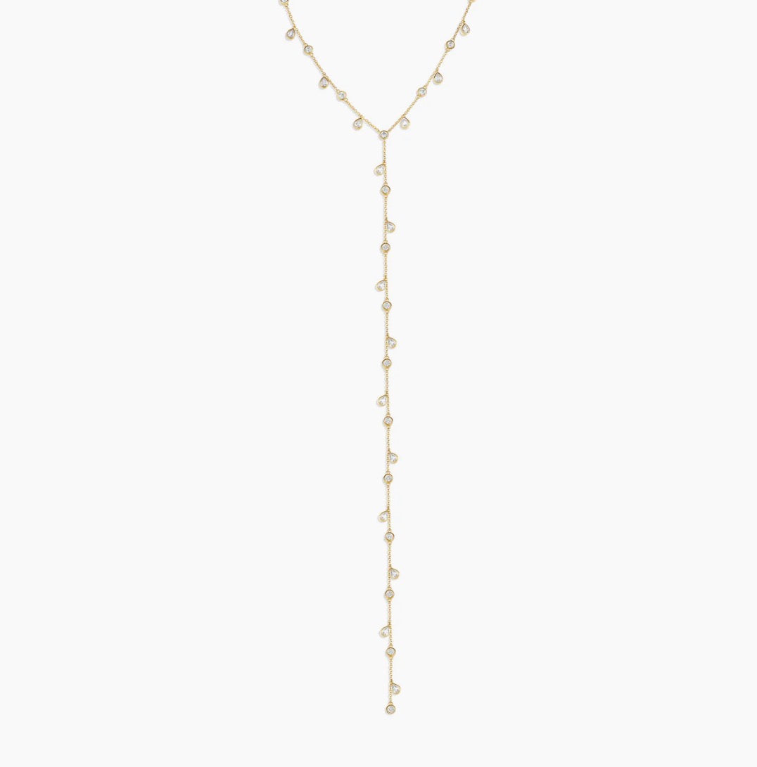 DRIPPING DIAMONDS LARIAT NECKLACE