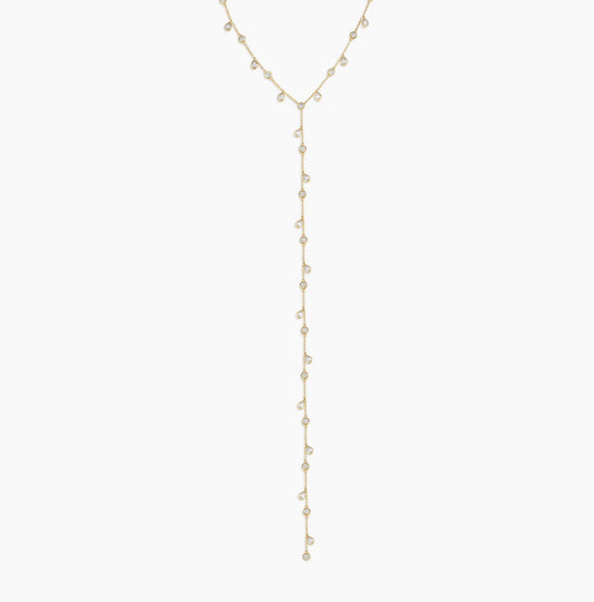 DRIPPING DIAMONDS LARIAT NECKLACE