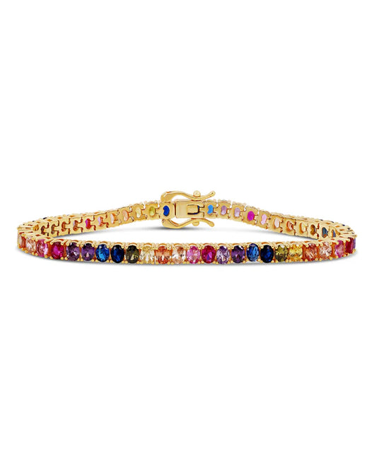 RAINBOW OVAL TENNIS BRACELET