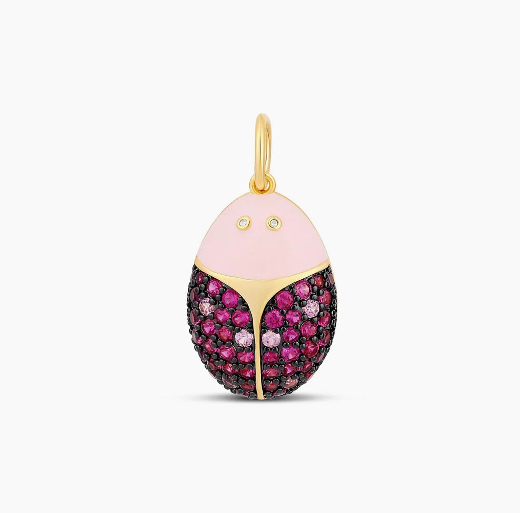 PINK LUCKY LADYBUG CHARM