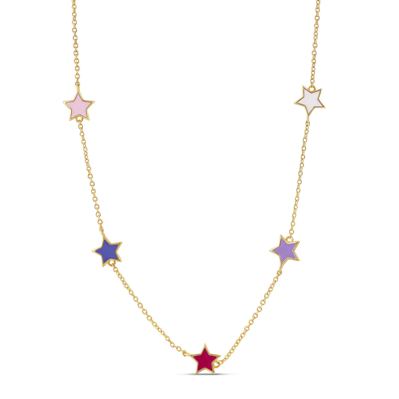 ENAMEL MULTI STAR NECKLACE