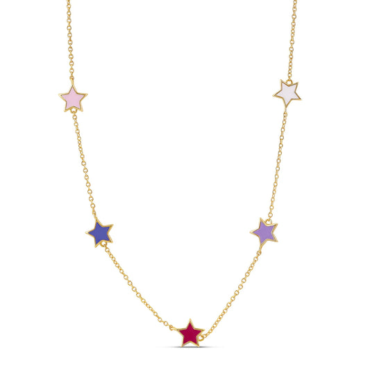 ENAMEL MULTI STAR NECKLACE