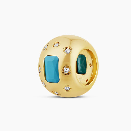 Turquoise Gold Stone Spacer