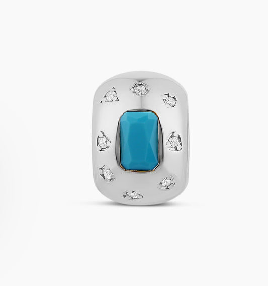 Turquoise Silver Stone Spacer