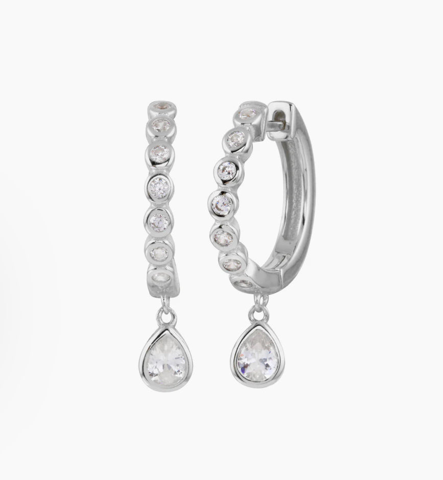 SILVER BEZEL DROP HUGGIES