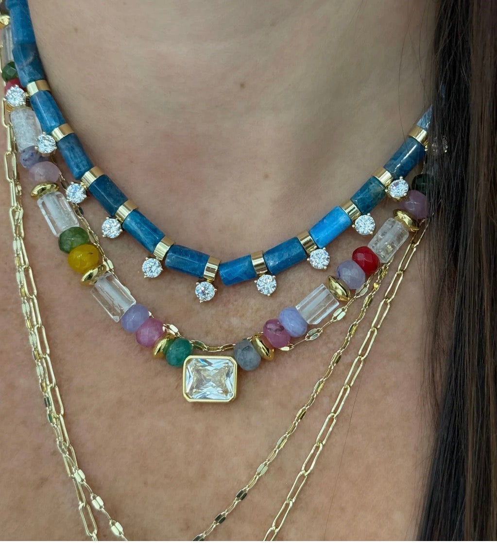 CONFETTI GEM STONE NECKLACE