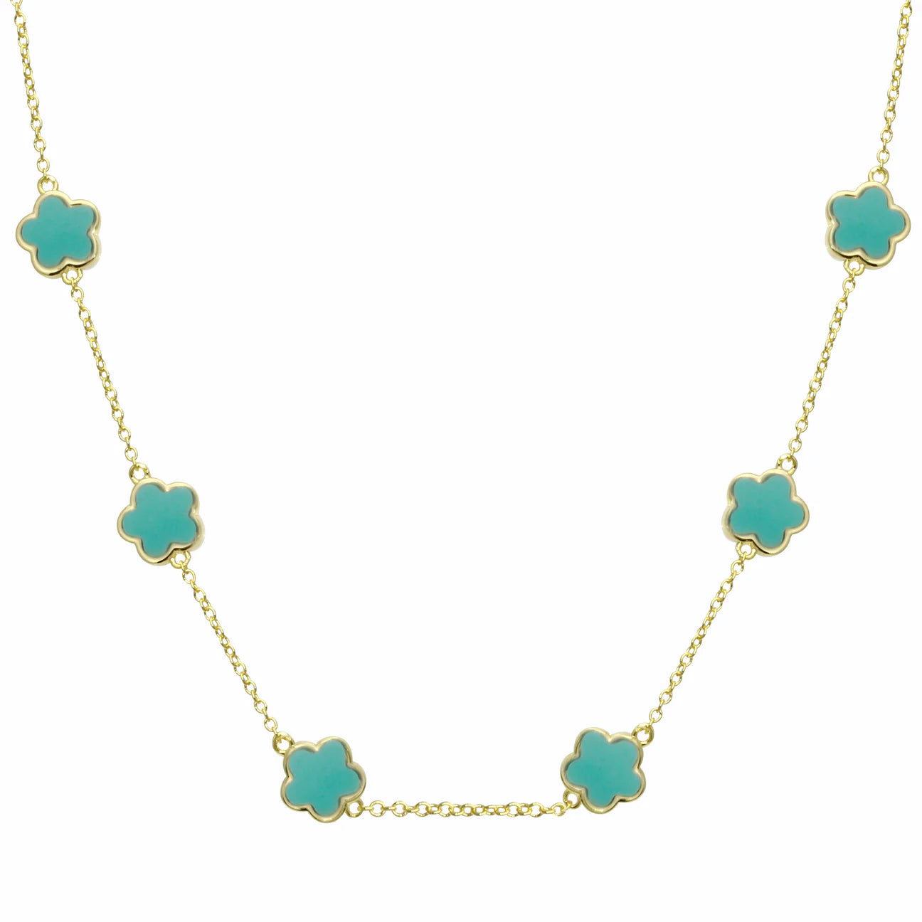 MULTI FLOWER STONE NECKLACE