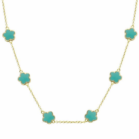 MULTI FLOWER STONE NECKLACE