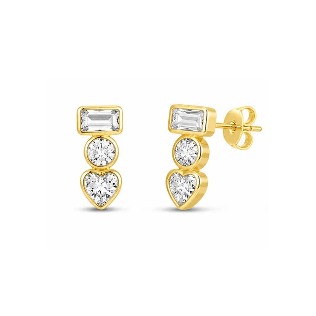 HEARTLINE TRIO STUDS