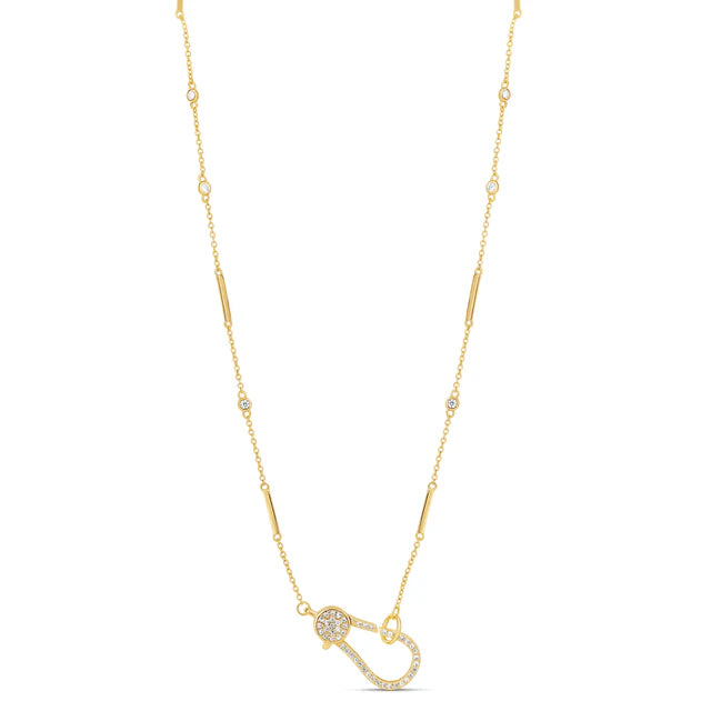 THE PAVÉ HOOK BAR NECKLACE