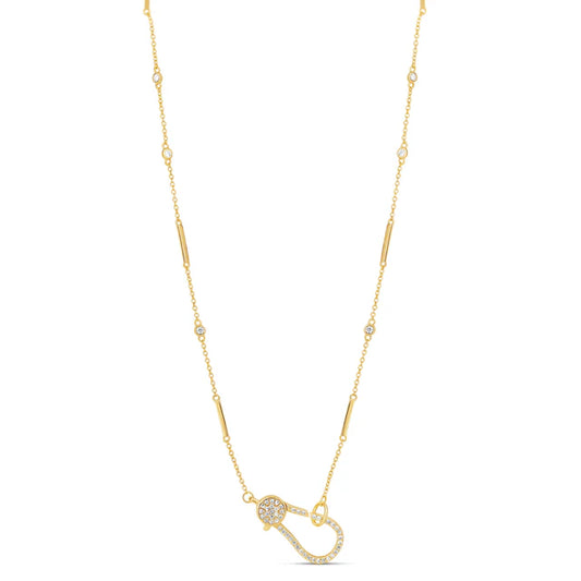 THE PAVÉ HOOK BAR NECKLACE