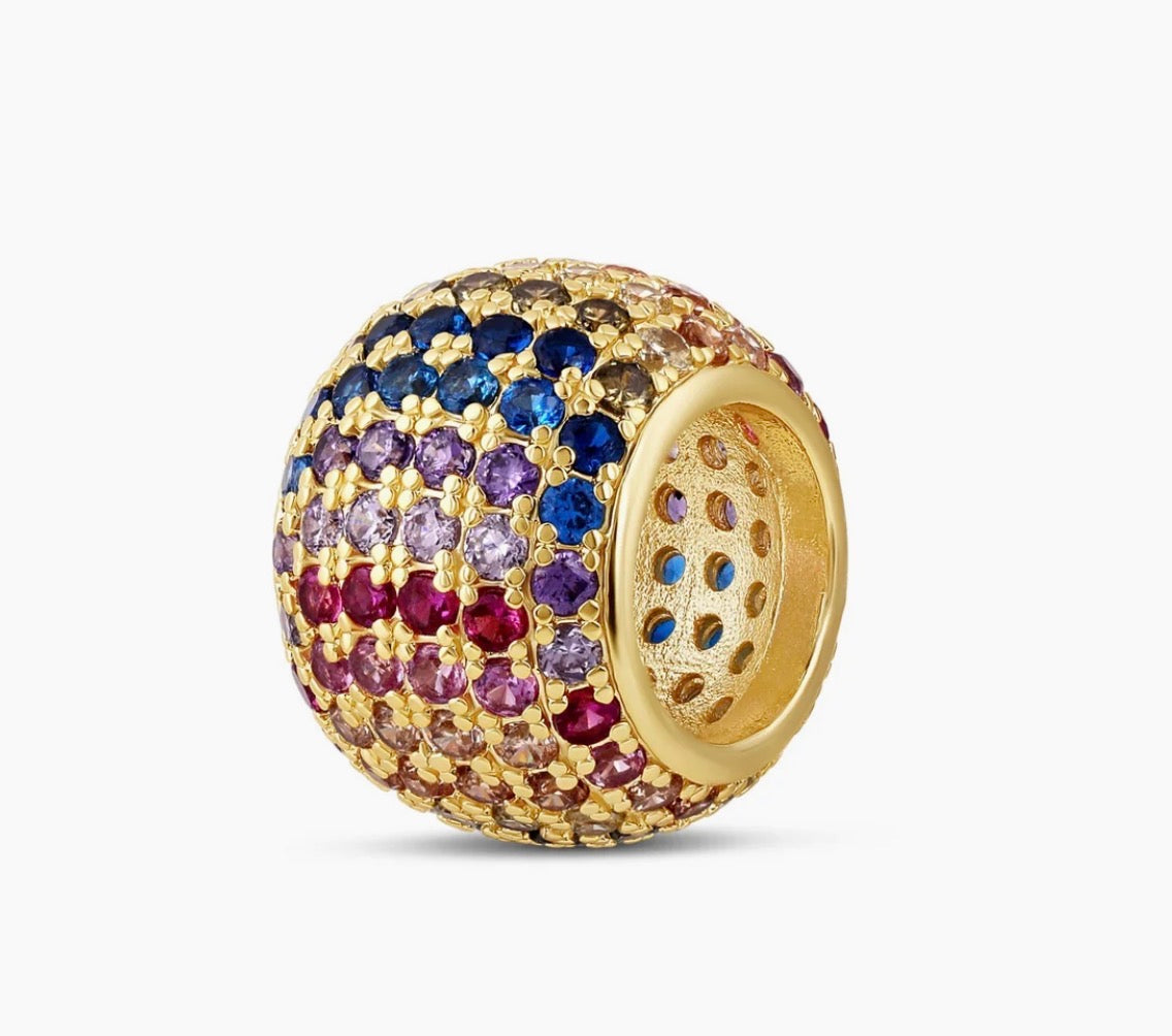 RAINBOW PAVE SPACER CHARM