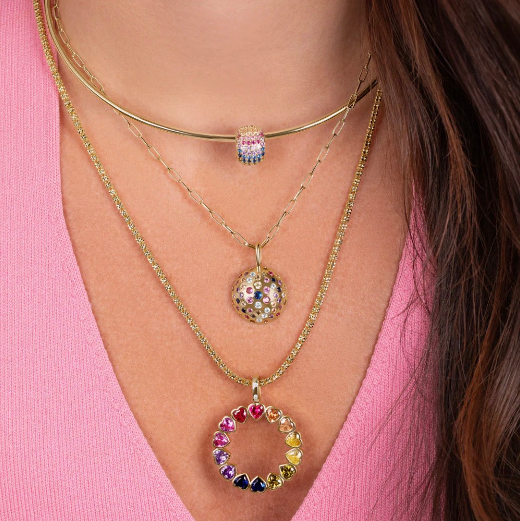 RAINBOW PAVE SPACER CHARM