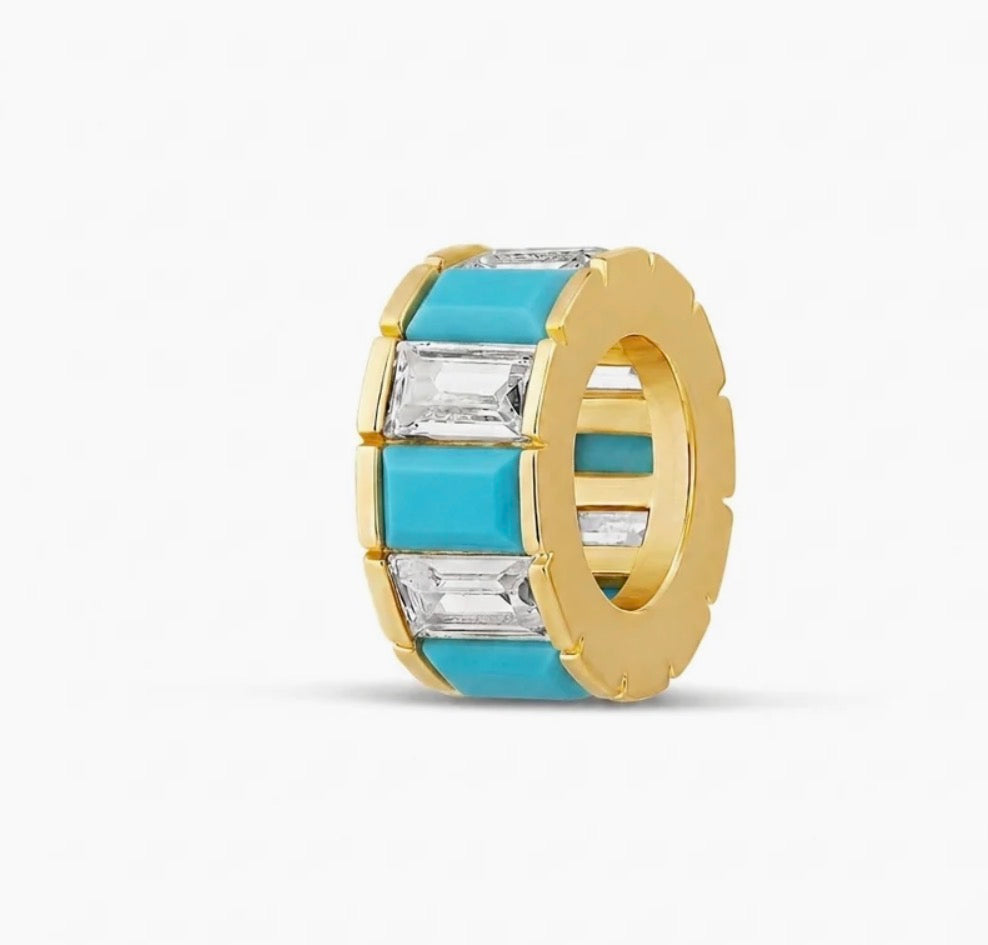 BLUE BAGUETTE SPACER CHARM