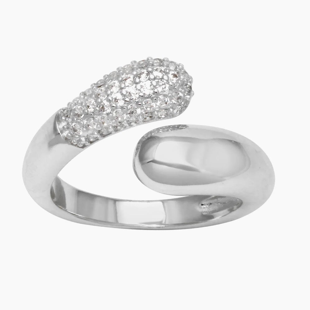 SILVER PUFFY WRAP RING