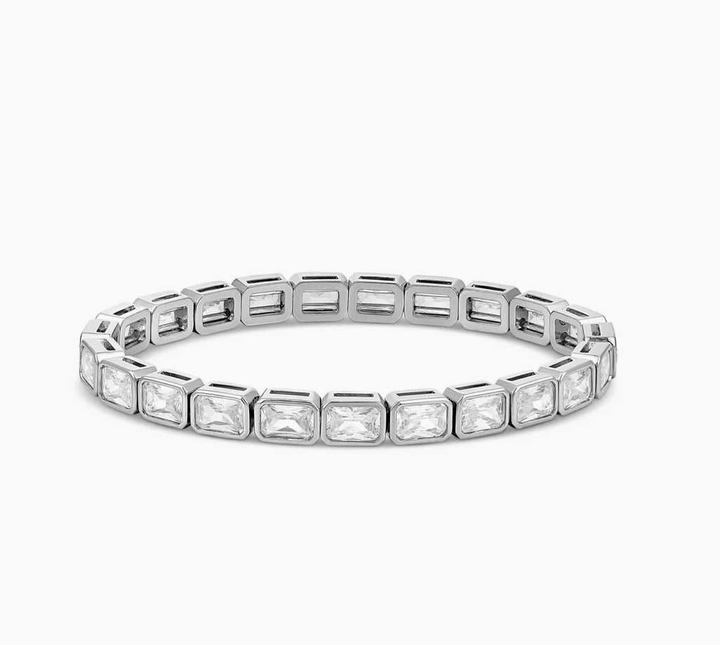 SILVER CLASSIC GLOW STRETCHY BRACELET