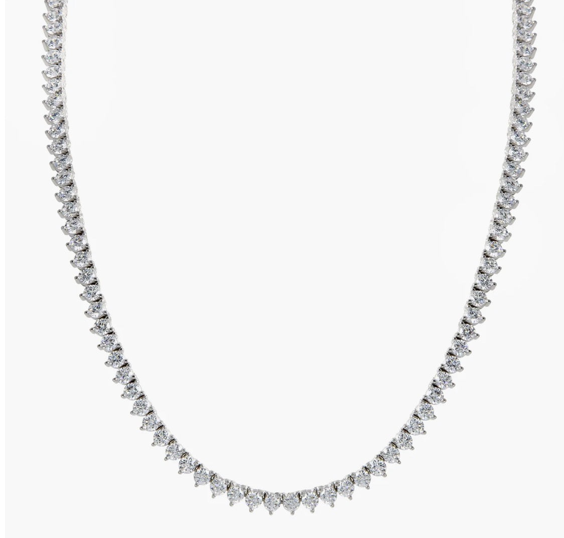 3-PRONG TENNIS NECKLACE