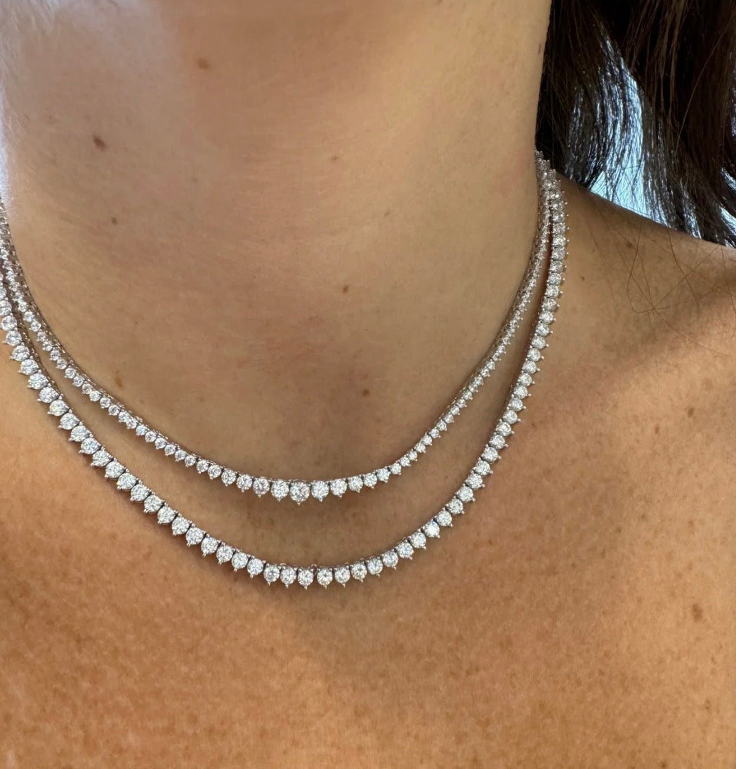 3-PRONG TENNIS NECKLACE