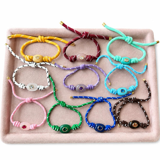Lucky Eye Natural Stone Cord Bracelet
